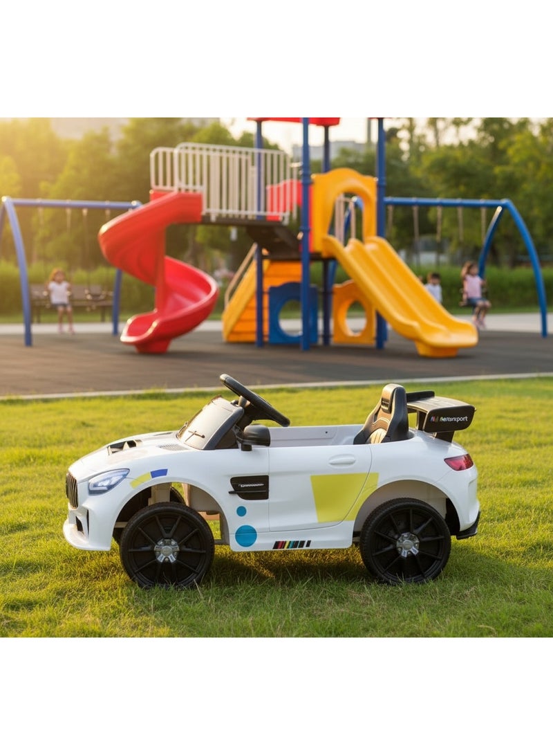 سيارة أطفال كهربائية بمحركين وريموت كنترول مع إضاءة وموسيقى 12 فولت مع وضعية الهزاز وأبواب قابلة للفتح وبمدخل USB - Image 3